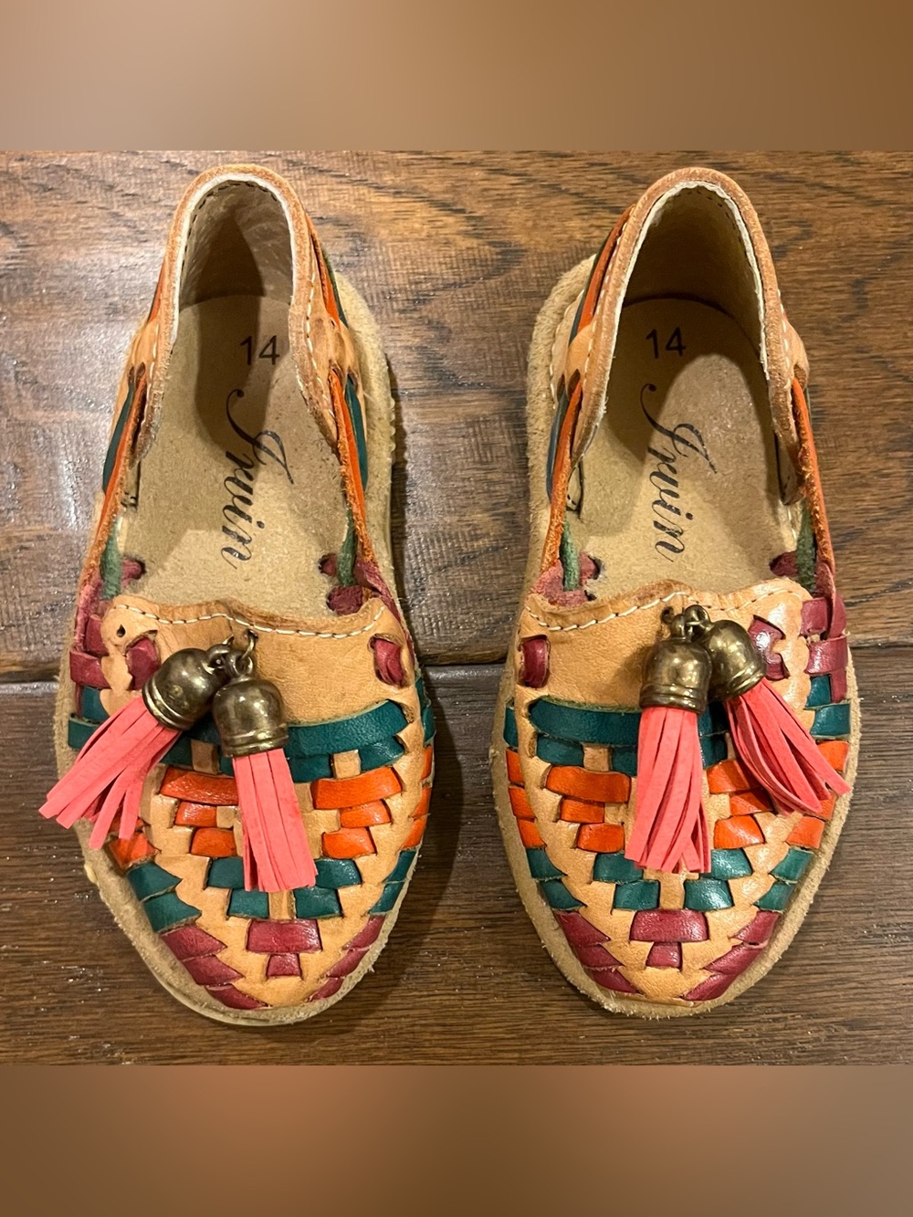 Mexican Hand Woven Huaraches Tassels GIRLS Multicolored Shoes by Irvin 14 (US 7)